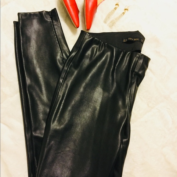ZARA BASIC faux leather pants medium sz. - Picture 7 of 8
